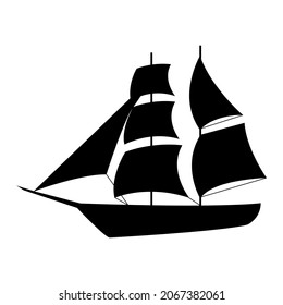 Sailboat icon vector. yacht illustration sign. sailing ship symbol. sailfish logo.