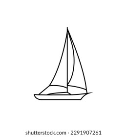 Sailboat icon vector. yacht illustration sign. sailing ship symbol. sailfish logo.