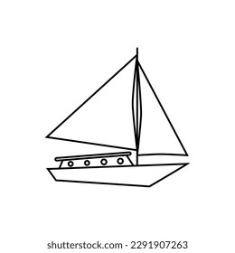 Sailboat icon vector. yacht illustration sign. sailing ship symbol. sailfish logo.