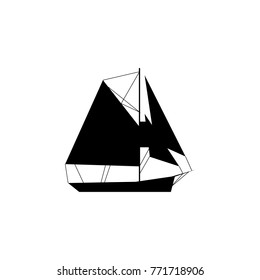 Sailboat icon. Water transport elements. Premium quality graphic design icon. Simple icon for websites, web design, mobile app, info graphics on white background