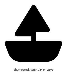 Sailboat icon, watersports vector design