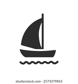 Sailboat icon web design in vector