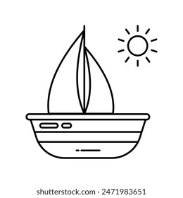 sailboat icon with white background vector stock illustration