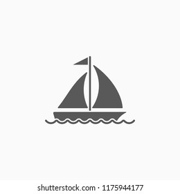 Sailboat Icon, Yawl Vector