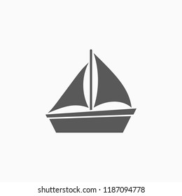 Sailboat Icon, Yawl Vector