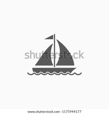 sailboat icon, yawl vector