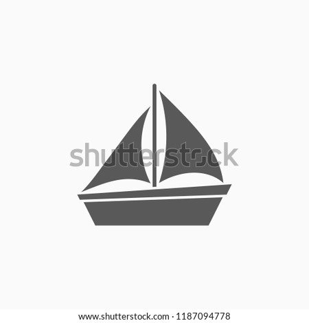 sailboat icon, yawl vector