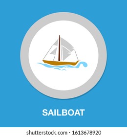 Segelbootsymbole. flache Abbildung der Vektorillustration von Segelbooten. Segelboot-Symbol