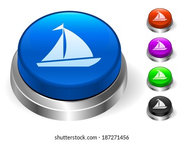 Iconos de velero en la colección de botones redondos