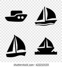 Sailboat icons set. set of 4 sailboat filled icons such as boat svg