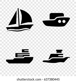Sailboat icons set. set of 4 sailboat filled icons such as boat, ship svg