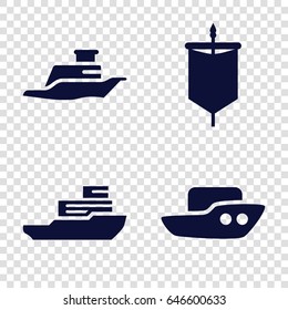 Sailboat icons set. set of 4 sailboat filled icons such as boat, ship svg