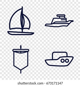 Sailboat icons set. set of 4 sailboat outline icons such as boat, ship, sail svg