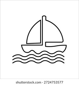 Iconos de velero. Ilustración vectorial de línea simple