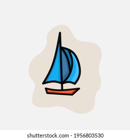 plantilla de diseño de ilustración de velero en el océano
