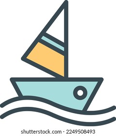 sailboat illustration with flat style