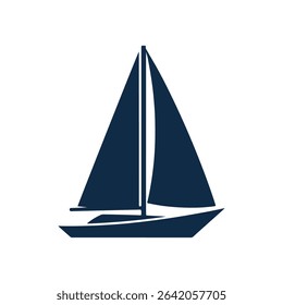 Sailboat Illustration – Sea Waves and Sailing Vessel