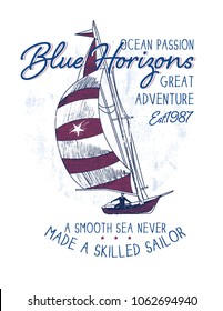 sailboat illustration vector graphic design