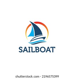 sailboat illustration vector logo, elegant, simple, attractive and easy to apply
