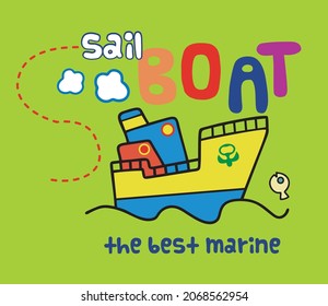 SAILBOAT Image vector illustration for your kid t shirt or your design