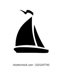 sailboat isolated on white background. simple vector illustration. icon or logo