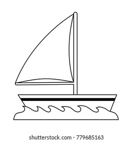 Sailboat isolated symbol