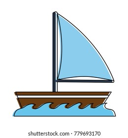 Sailboat isolated symbol