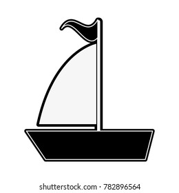 Sailboat isolated symbol