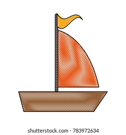 Sailboat isolated symbol