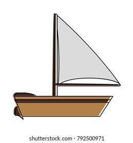 Sailboat isolated symbol
