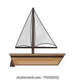 Sailboat isolated symbol