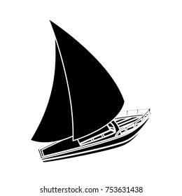 sailboat isolated vector icon