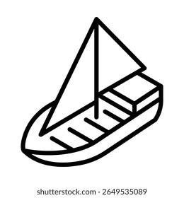 Sailboat Isometric Icon. Summer Ocean Travel Vector