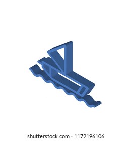 Sailboat isometric left top view 3D icon