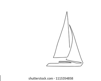 Sailboat line drawing, vector illustration design. Holidays collection.