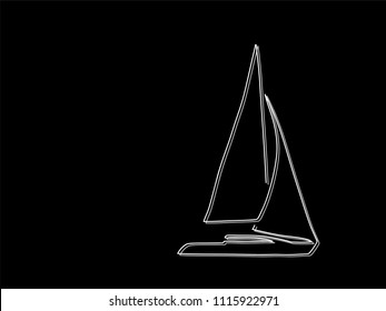 Sailboat line drawing, vector illustration design. Holidays collection.