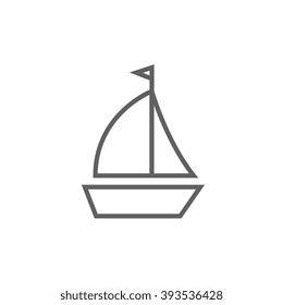 Sailboat Line Icon.