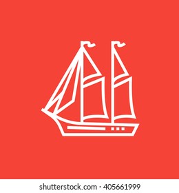 Sailboat line icon.
