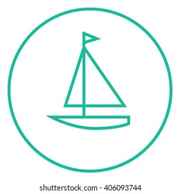 Icono de línea de velero.