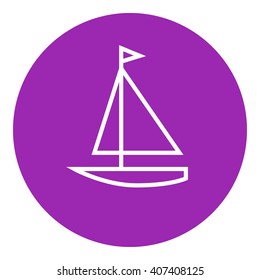 Segelboot Linie Symbol.