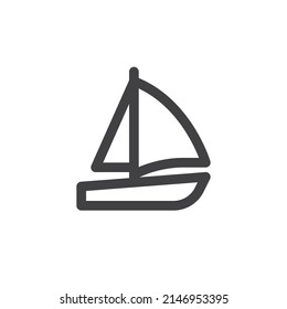 Sailboat line icon. linear style sign for mobile concept and web design. Sailing boat outline vector icon. Symbol, logo illustration. Vector graphics