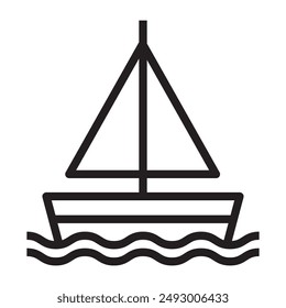 Sailboat line icon. vector illustration.