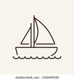 Sailboat line icon., Yacht, travel, luxury. Maritime concept. Can be used for topics like leisure, voyage, cruise