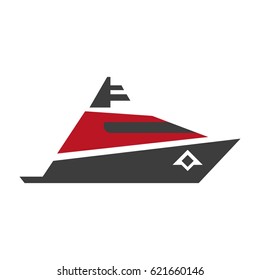 Sailboat line silhouette vector logotype isolated on white.