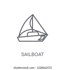 Sailboat linear icon. Modern outline Sailboat logo concept on white background from Transportation collection. Suitable for use on web apps, mobile apps and print media.