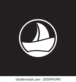 sailboat logo design in circle