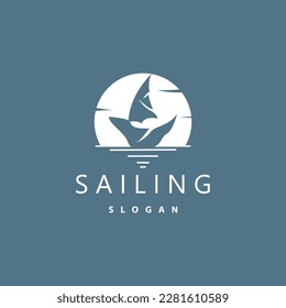 Sailboat Logo Design, Fishing Boat Illustration, Fishing Boat Company Brand Vector Icon, Boat Shop Design, Fish Shop, Transportation