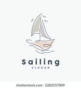 Sailboat Logo Design, Fishing Boat Illustration, Fishing Boat Company Brand Vector Icon, Boat Shop Design, Fish Shop, Transportation