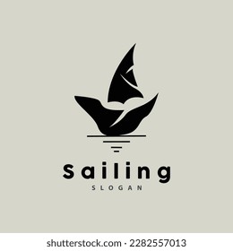 Sailboat Logo Design, Fishing Boat Illustration, Fishing Boat Company Brand Vector Icon, Boat Shop Design, Fish Shop, Transportation