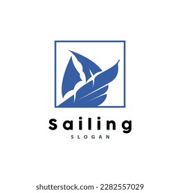 Sailboat Logo Design, Fishing Boat Illustration, Fishing Boat Company Brand Vector Icon, Boat Shop Design, Fish Shop, Transportation